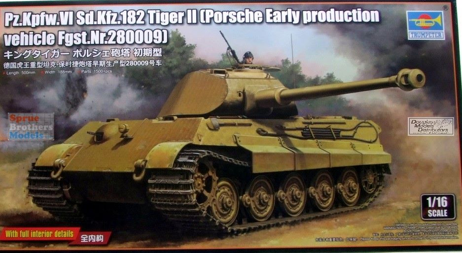TRP00948 1:16 Trumpeter Sd.Kfz.182 Tiger II (Porsche) Early Fgst