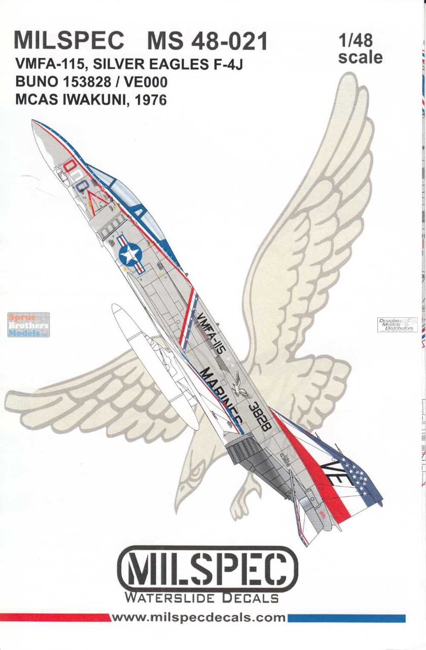 CAMMS48021 1:48 MilSpec Decals - F-4J Phantom II VMFA-115 Silver