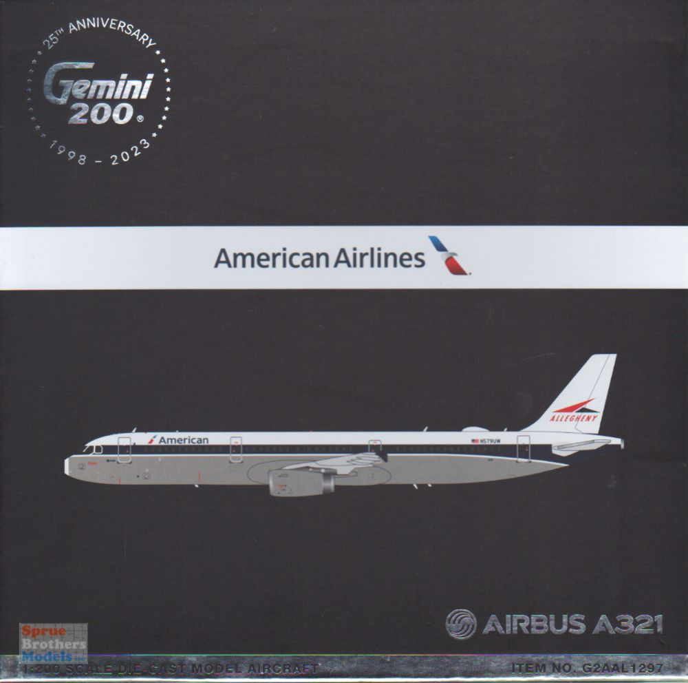 GEMG21297 1:200 Gemini Jets American Airlines Airbus A321 Reg