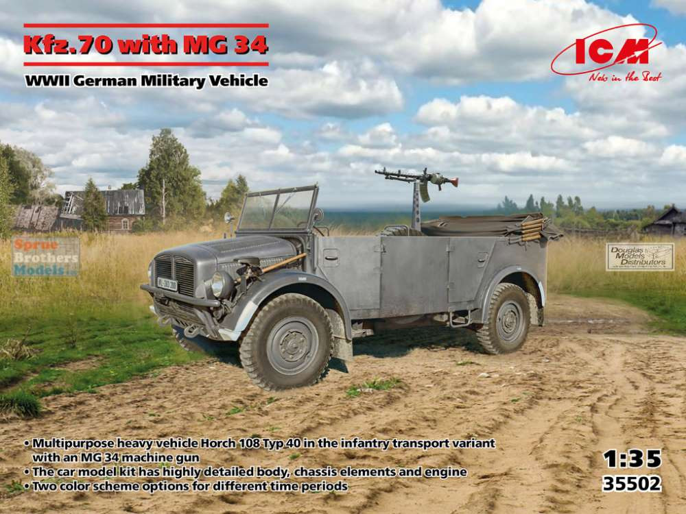 ICM35502 1:35 ICM Kfz.70 with MG34 - Sprue Brothers Models LLC