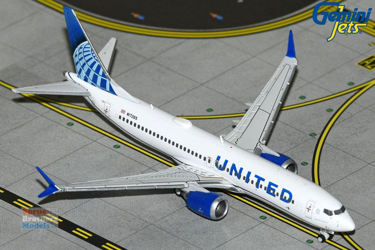 GEMGJ2225 1:400 Gemini Jets United Airlines B737 Max 8 Reg