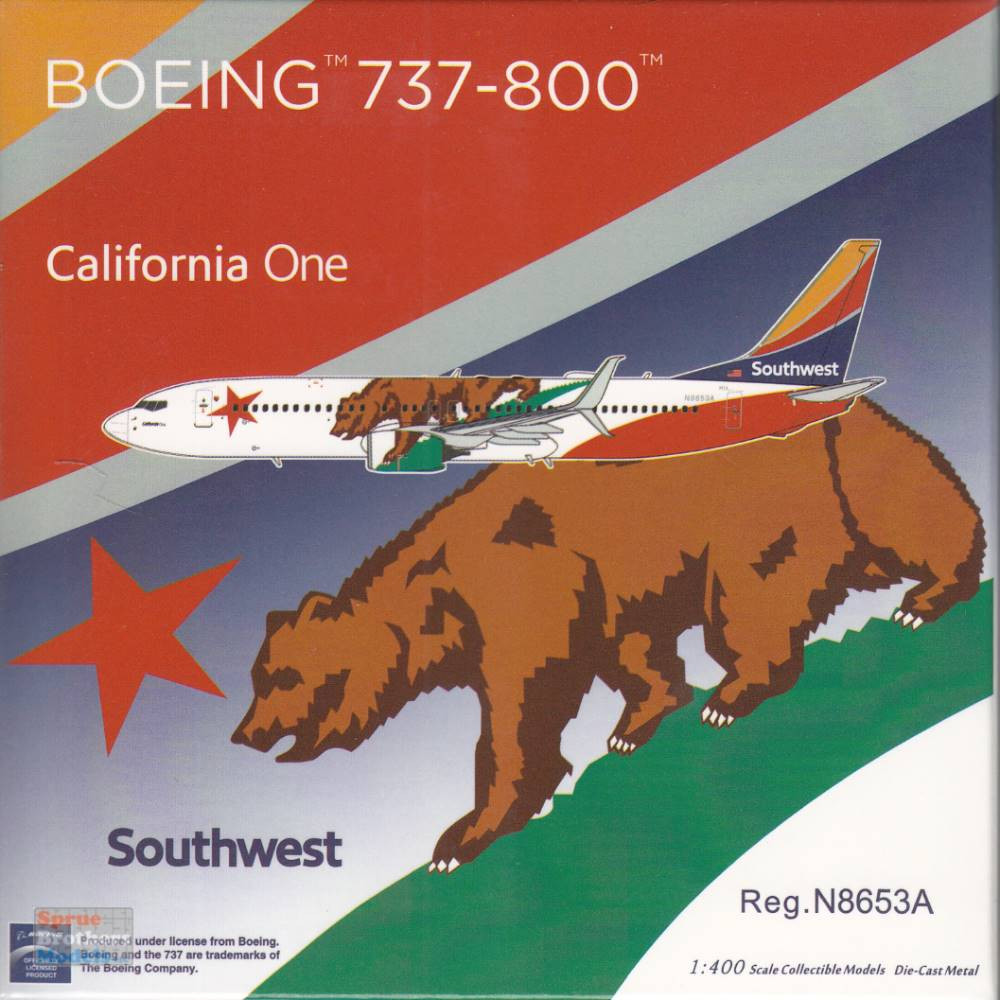 新品未使用 USA製 CALIFORNIA STORY SACRAMENTO NGM58211 1:400 NG Model Southwest Airlines B737-800 Reg #N8653A