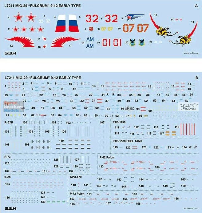LNRL7211 1:72 Great Wall Hobby MiG-29 9-12 Fulcrum Early Type
