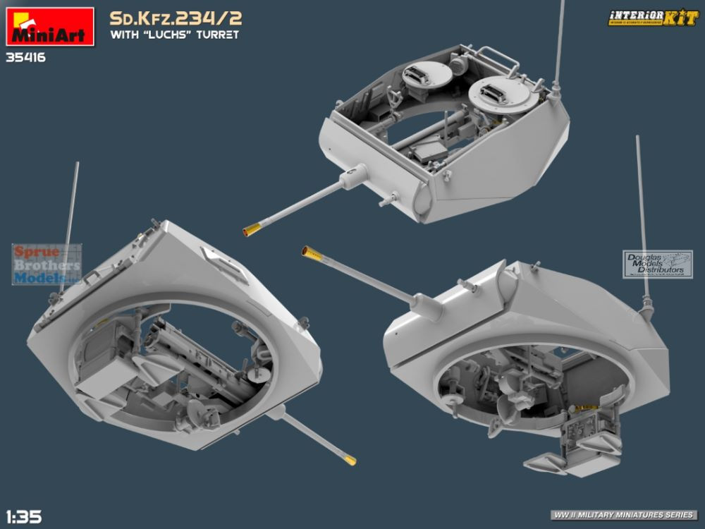 MIA35416 1:35 Miniart Sd.Kfz.234/2 with LUCHS Turret [Interior Kit