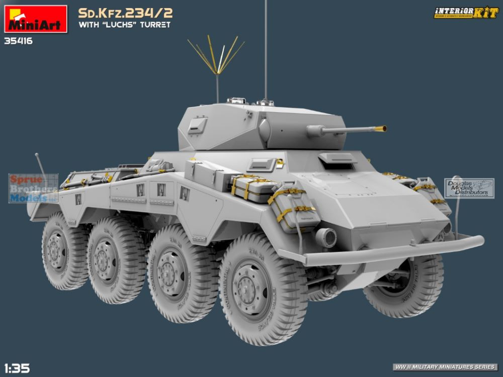 MIA35416 1:35 Miniart Sd.Kfz.234/2 with LUCHS Turret [Interior Kit