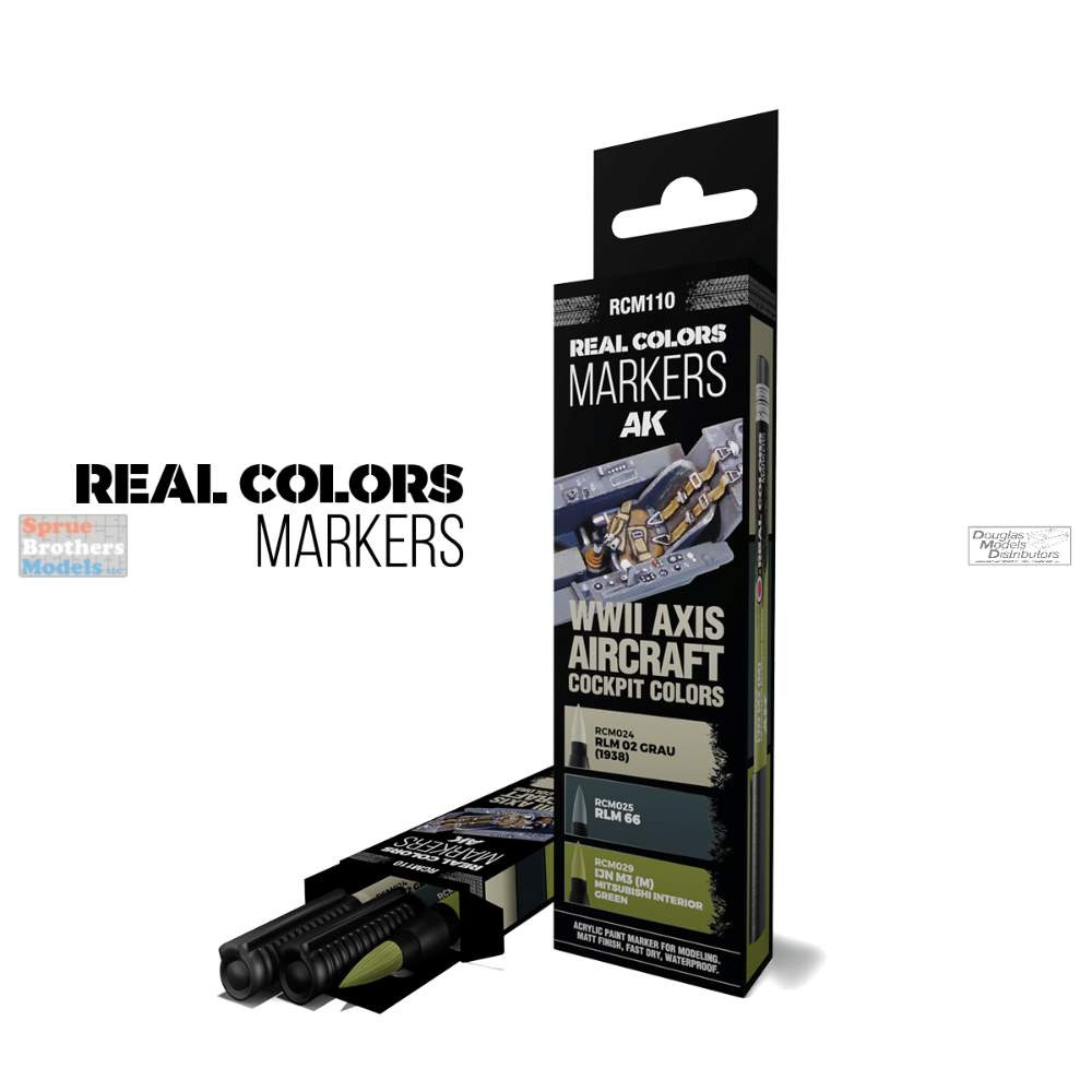 AKIRCM0110 AK Interactive Real Color Marker Set - WW2 Axis