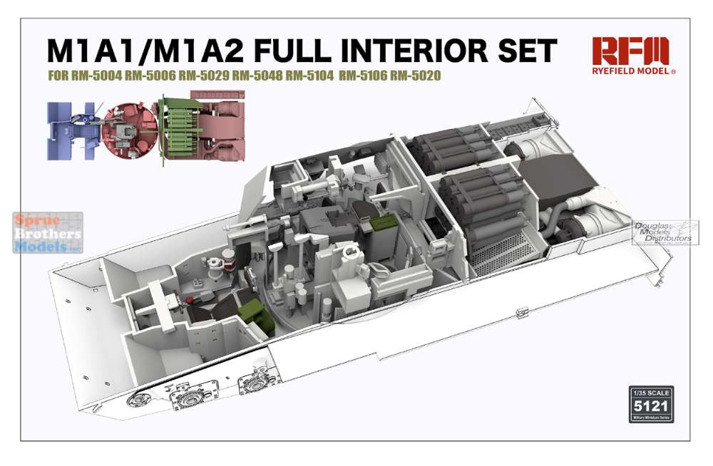 RFMRM5121 1:35 Rye Field Model M1A1 M1A2 Abrams Full Interior Set