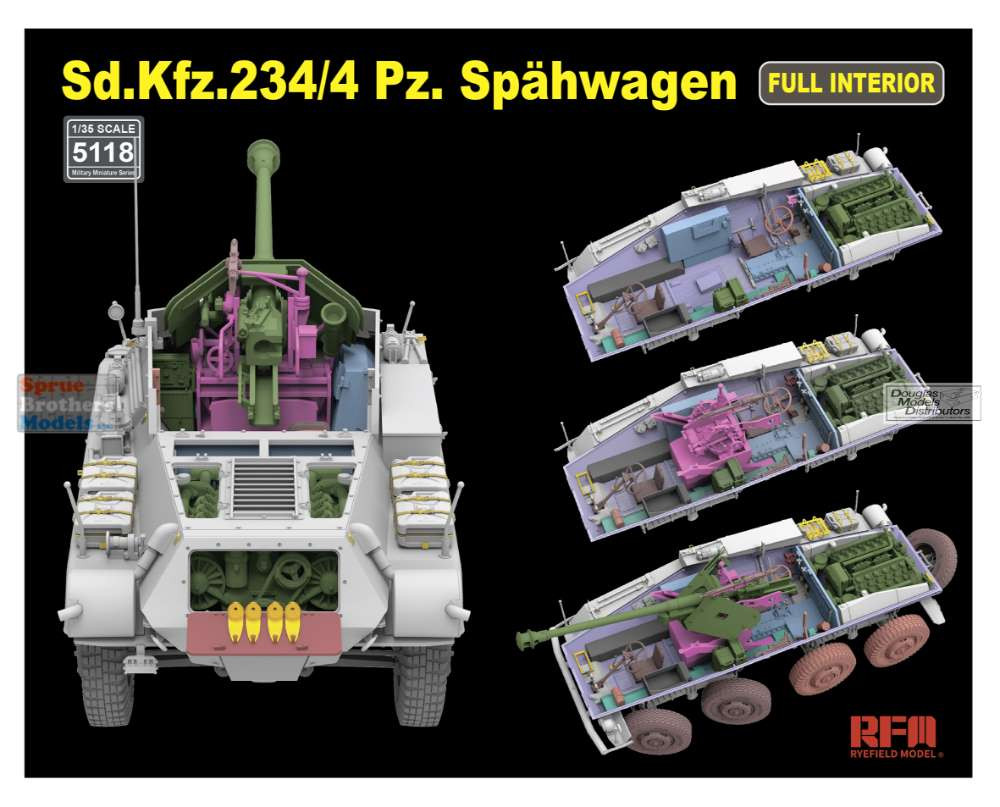 RFMRM5118 1:35 Rye Field Model Sd.Kfz.234/4 Panzerspahwagen with