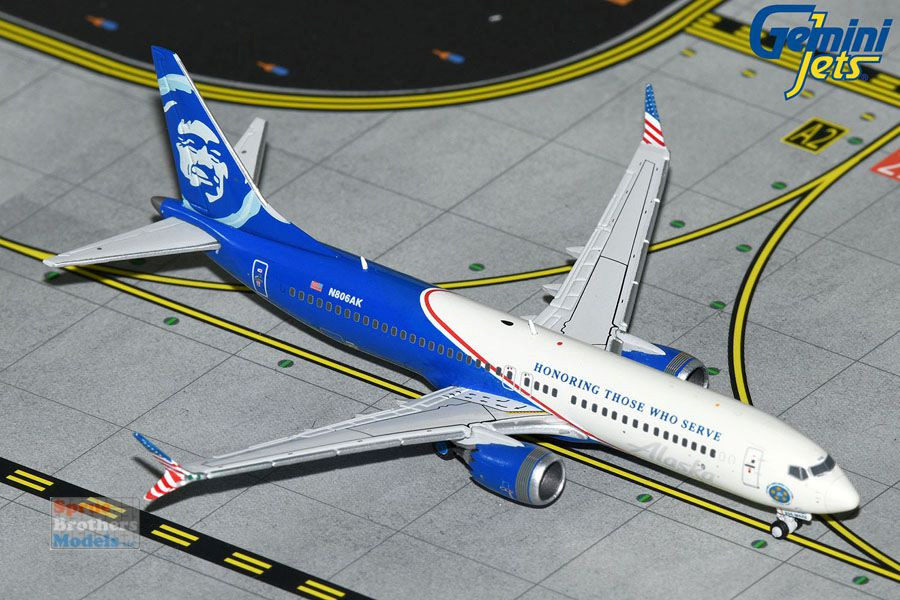 GEMGJ2258 1:400 Gemini Jets Alaska Airlines B737 Max 8 Reg #N806AK