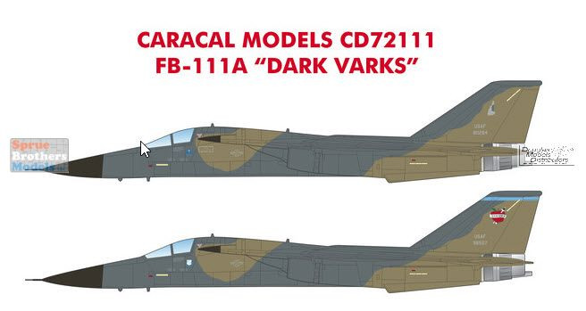 CARCD72111 1:72 Caracal Models Decals - FB-111A Aardvark 'Dark
