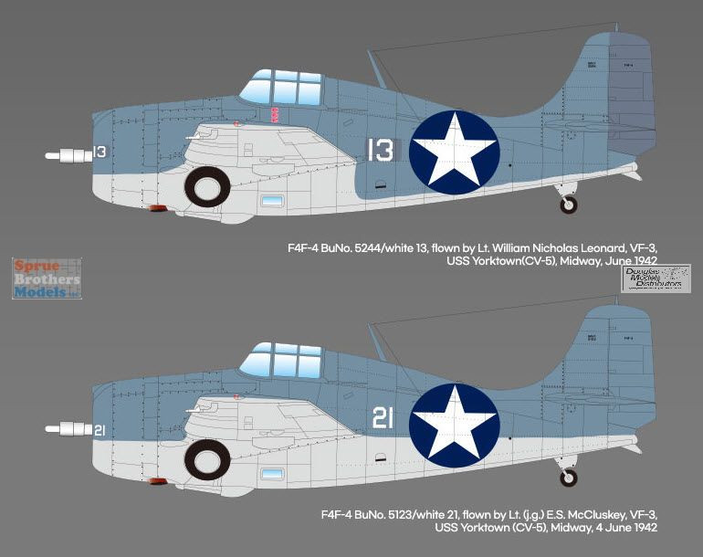 ACA12355 1:48 Academy F4F-4 Wildcat 'Battle of Midway' - Sprue
