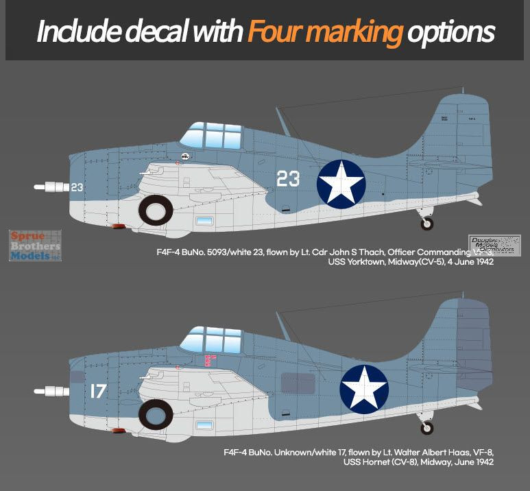 ACA12355 1:48 Academy F4F-4 Wildcat 'Battle of Midway' - Sprue