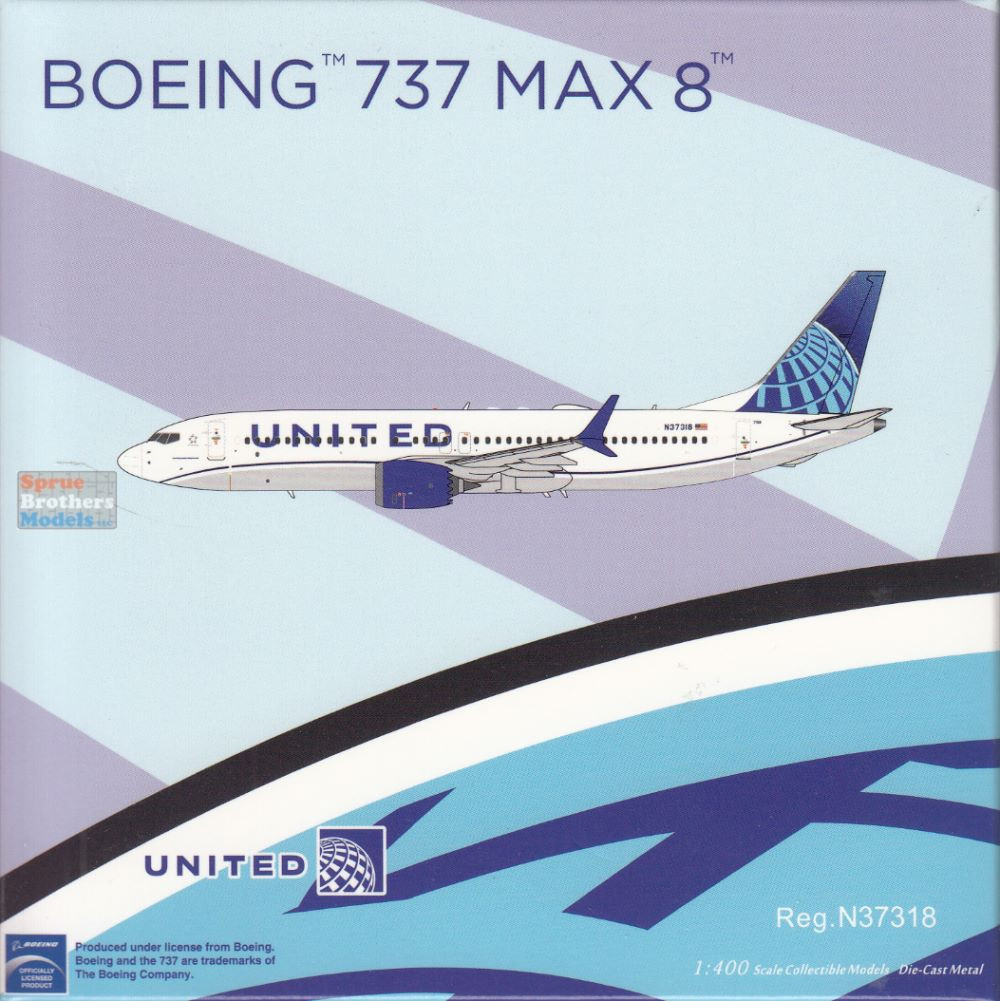NGM88037 1:400 NG Model United Airlines B737 Max8 Reg #N37318 (pre