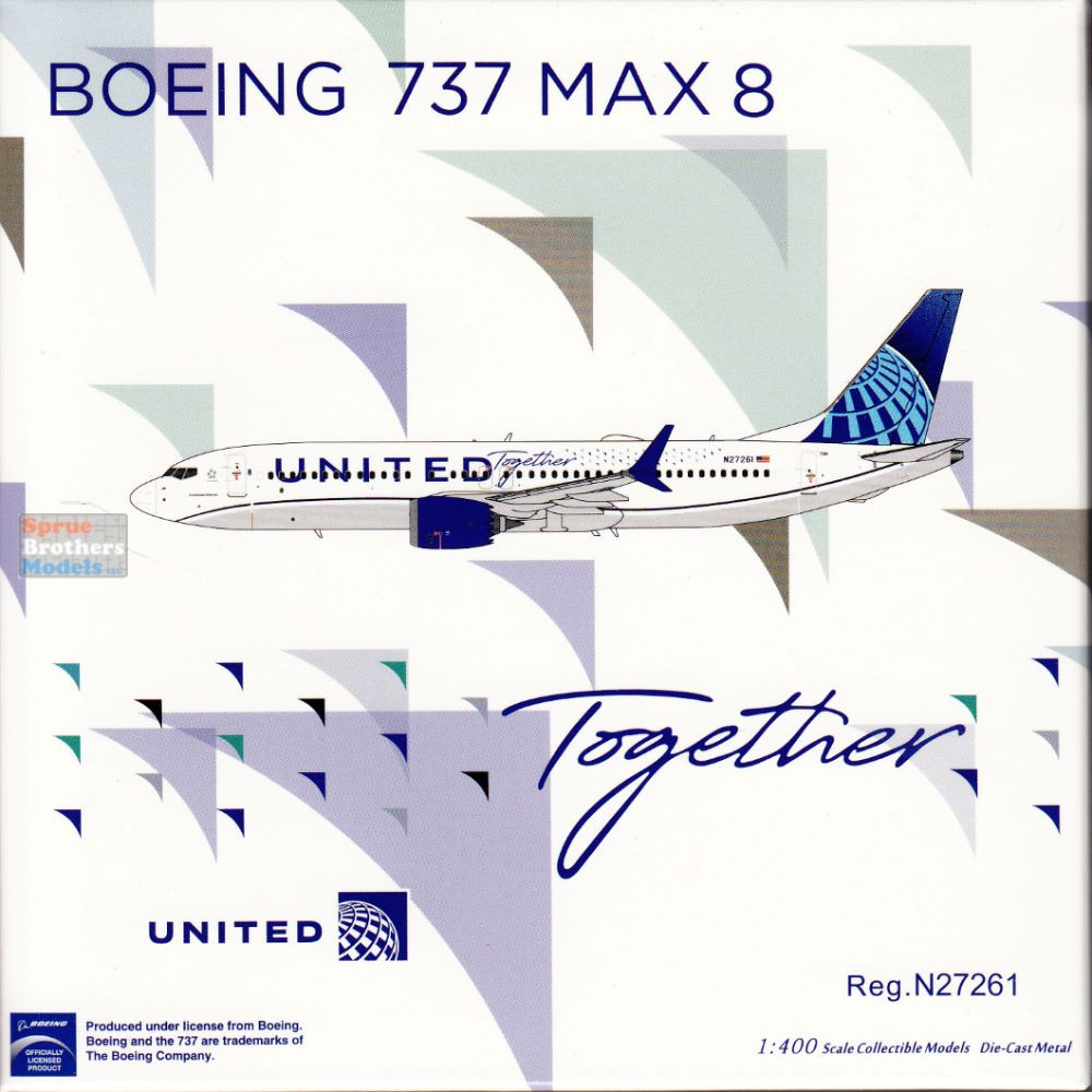 NGM88040 1:400 NG Model United Airlines B737 Max8 Reg #N27261
