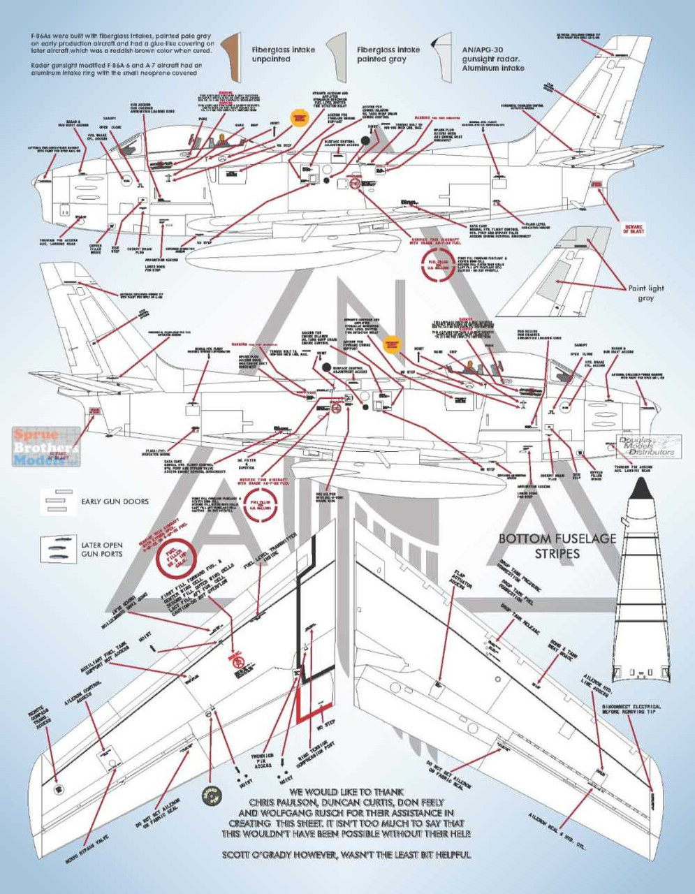 BMA48038 1:48 Bullseye Model Aviation Decals - F-86A Sabre Jets #1