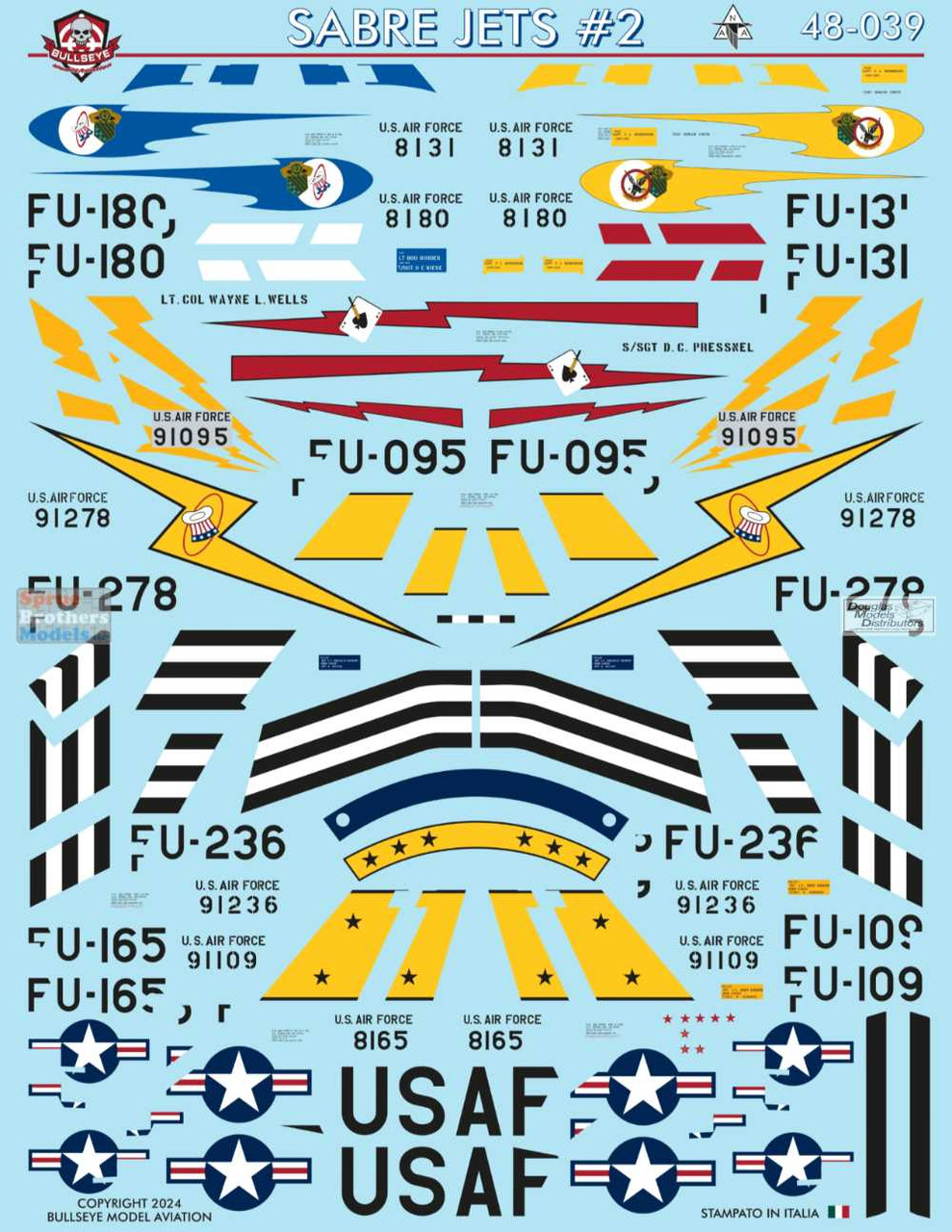 BMA48039 1:48 Bullseye Model Aviation Decals - F-86A Sabre Jets #2