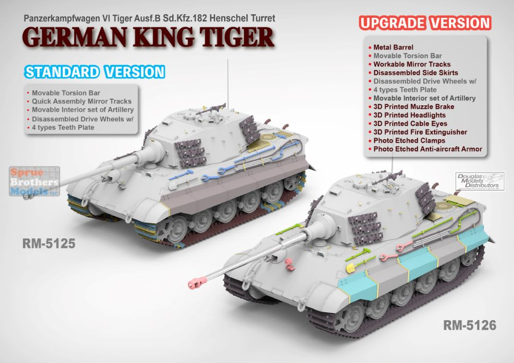 RFMRM5126 1:35 Rye Field Model King Tiger Sd.Kfz.182 Henschel