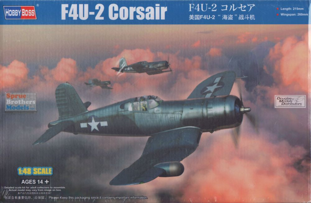 HBS80385 1:48 Hobby Boss F4U-2 Corsair - Sprue Brothers Models LLC
