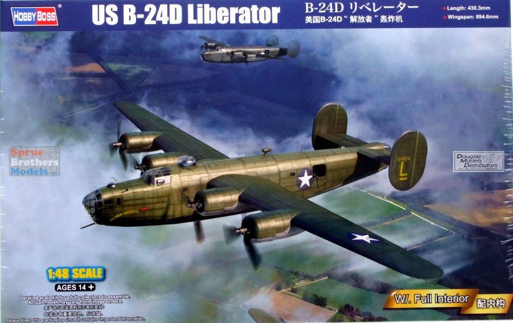 HBS81775 1:48 Hobby Boss B-24D Liberator with Full Interior