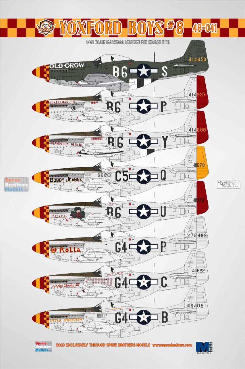 BMA48041 1:48 Bullseye Model Aviation Decals - P-51D P-51K Mustang