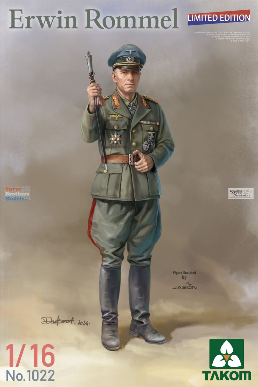 TAK01022 1:16 Takom Erwin Rommel Figure - Sprue Brothers Models LLC
