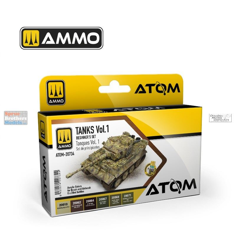 AMMAT20734 AMMO by Mig ATOM Paint Set - Beginners Set: Tanks Vol.1
