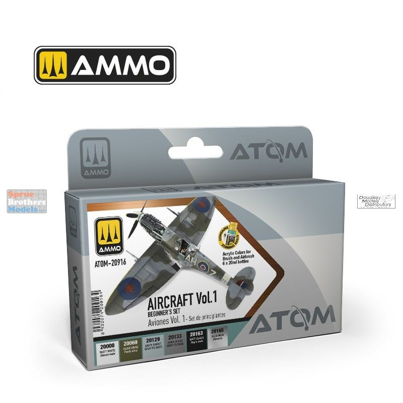 AMMAT20916 AMMO by Mig ATOM Paint Set - Beginners Set: Aircraft