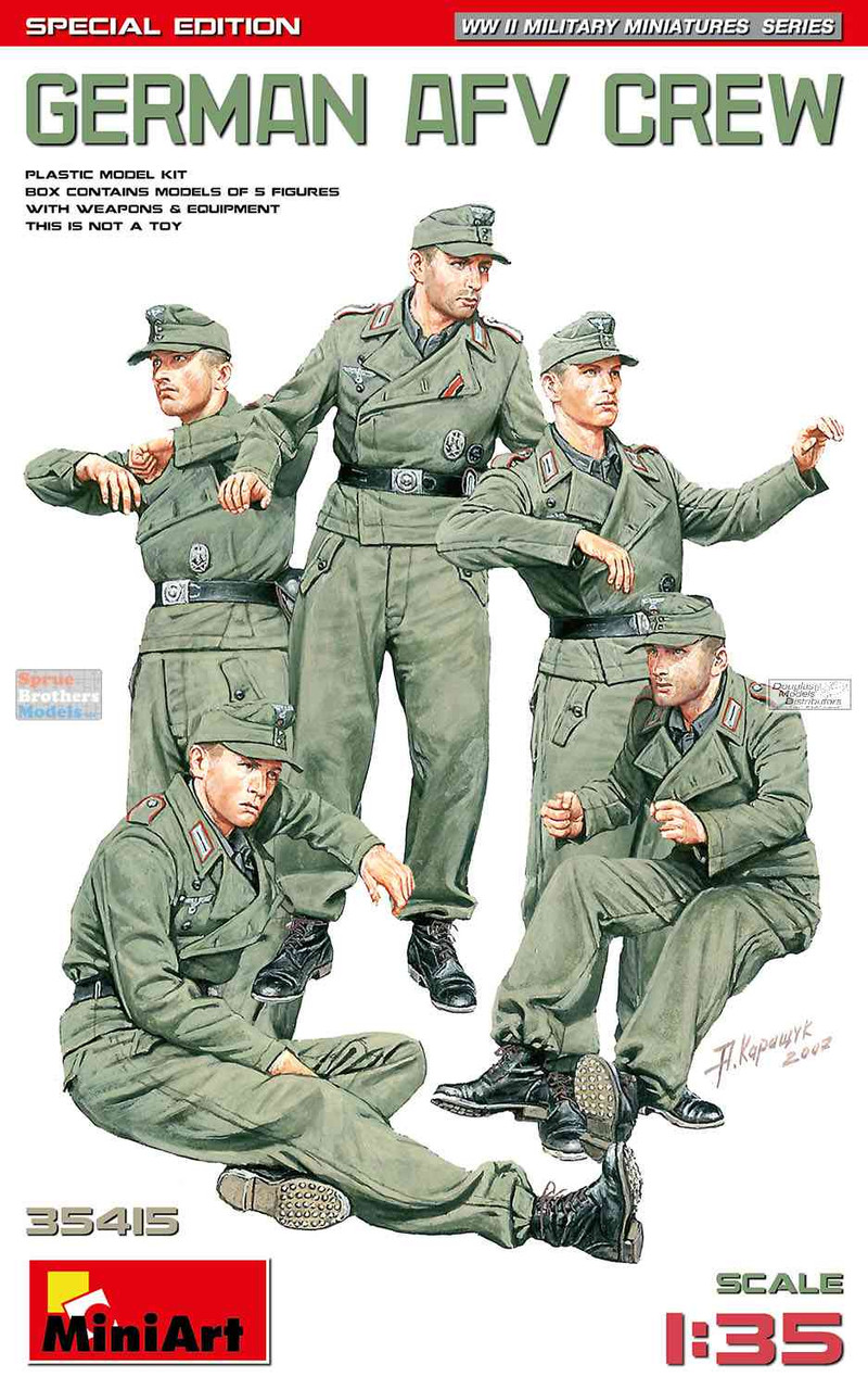 MIA35415 1:35 MiniArt German AFV Crew Figure Set - Sprue Brothers