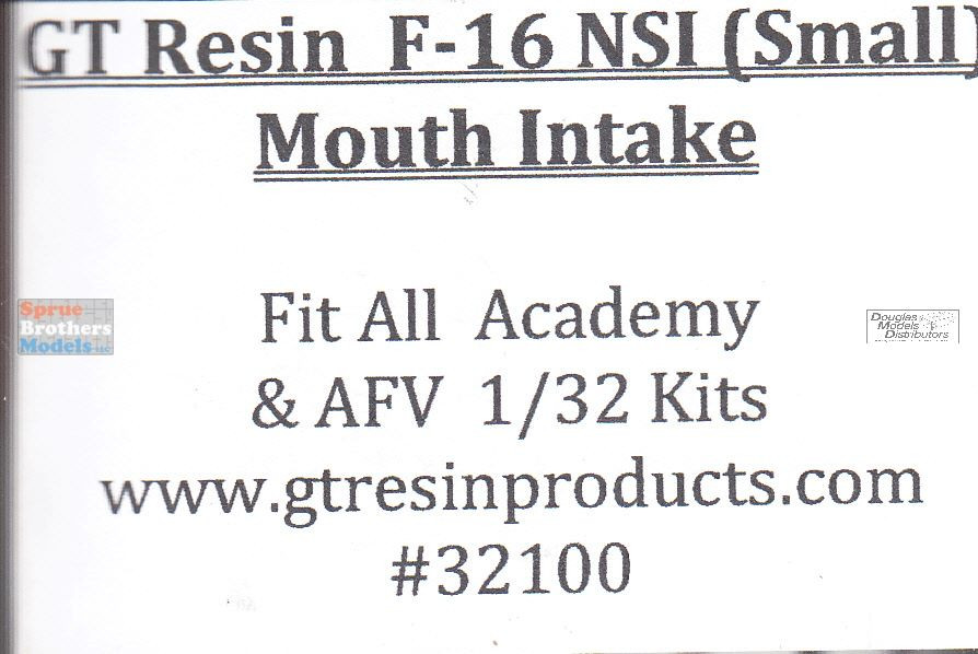 GTR32100 1:32 GT Resin F-16 Falcon NSI (Small Mouth) Seamless Intake ...
