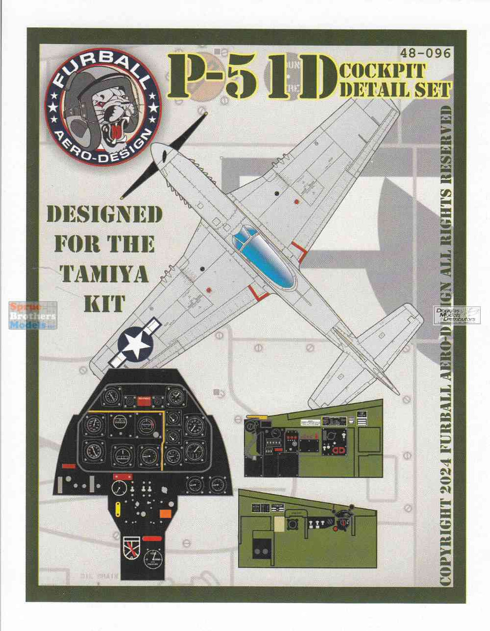 飛鳥ページ FUR48096 1:48 Furball Aero Design P-51D Mustang Cockpit Detail Set