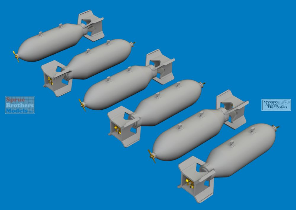 EDU672394 1:72 Eduard Brassin US 500lb Bombs Set - Sprue Brothers