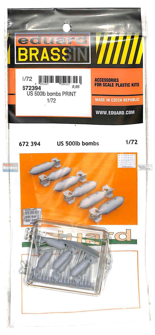 EDU672394 1:72 Eduard Brassin US 500lb Bombs Set - Sprue Brothers