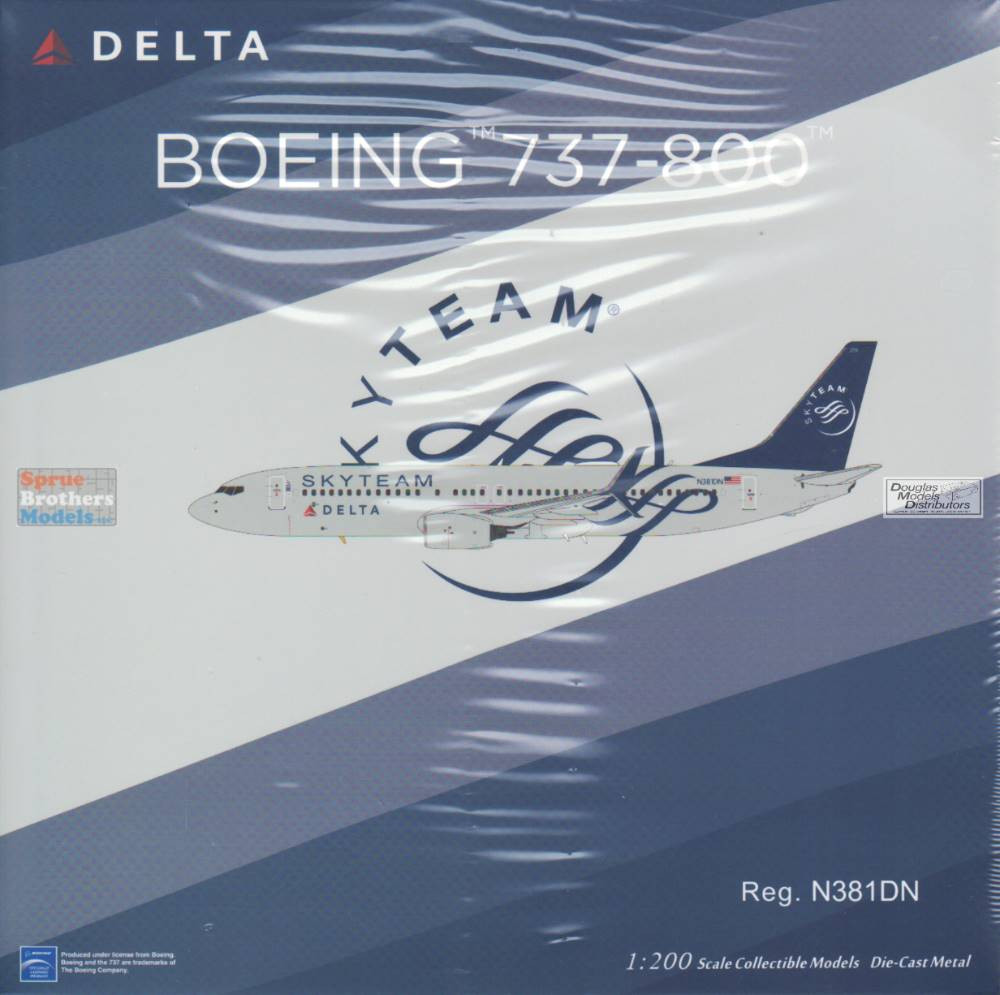 NGM08013 1:200 NG Model Delta Airlines B737-800(S) Reg #N381DN