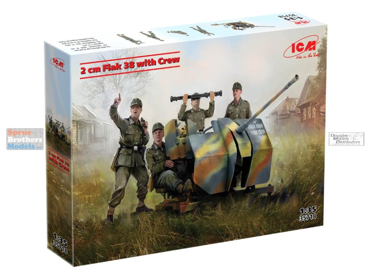 irug.tfブラック38 ICM35718 1:35 ICM 2cm Flak 38 with Crew - Sprue Brothers