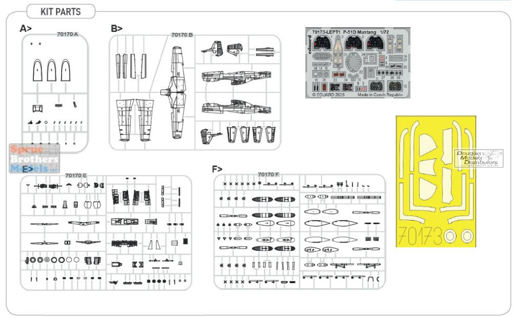 EDU70173 1:72 Eduard P-51D Mustang [ProfiPack Edition] - Sprue