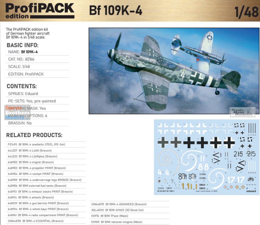 EDU82166 1:48 Eduard Bf109K-4 ProfiPACK - Sprue Brothers Models LLC