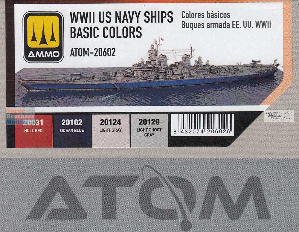 AMMAT20602 AMMO by Mig ATOM Paint Set - WW2 US Navy Ships Basic