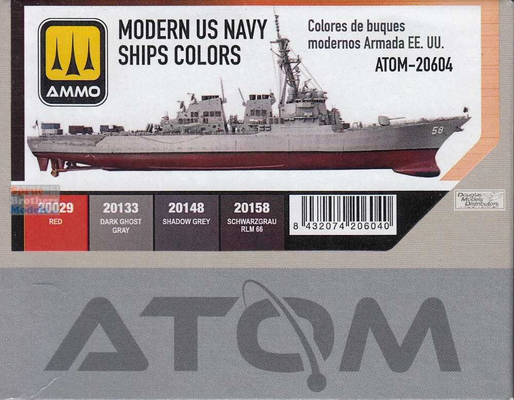 AMMAT20604 AMMO by Mig ATOM Paint Set - Modern US Navy Ships