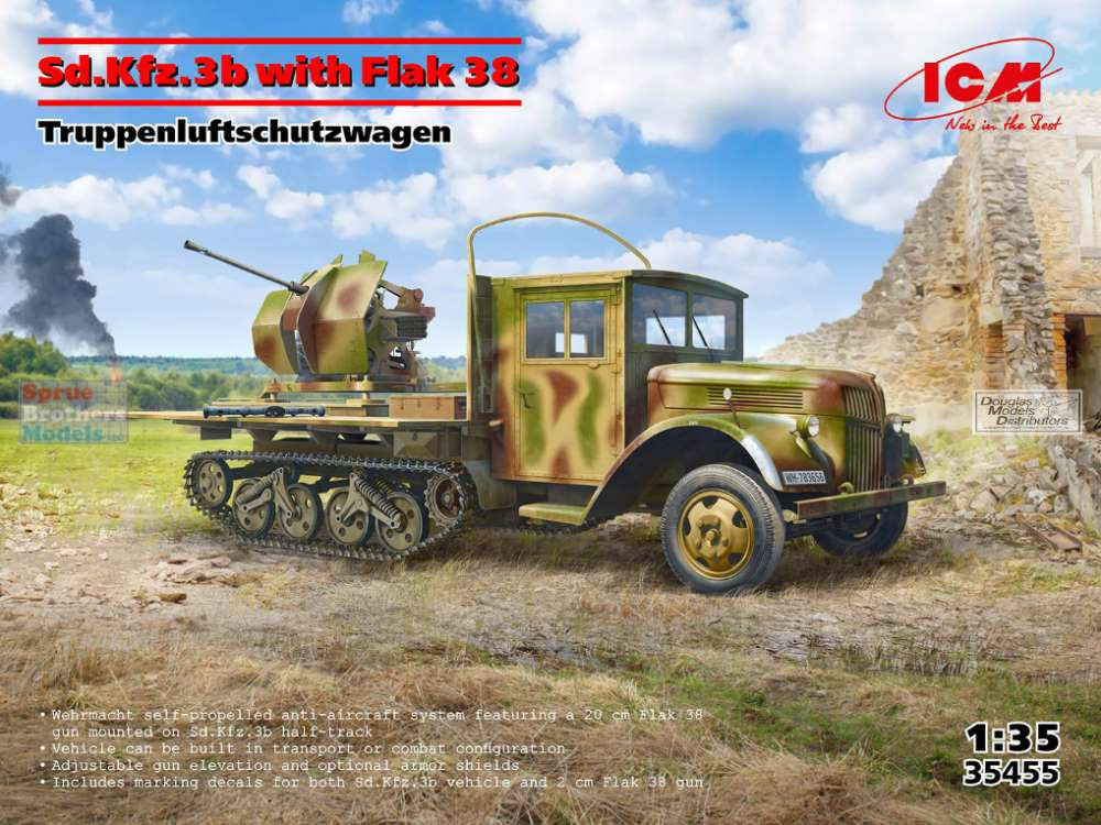 ICM35455 1:35 ICM Sd.Kfz.3b with Flak 38 Truppenluftschutzwagen