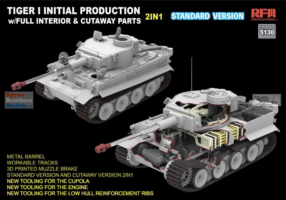RFMRM5130 1:35 Rye Field Model Tiger I Initial with Full Interior