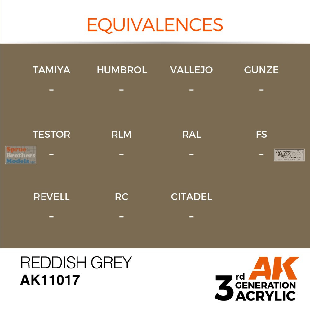 AKI011017 AK Interactive 3Gen Acrylic Paint 17ml - Reddish Grey
