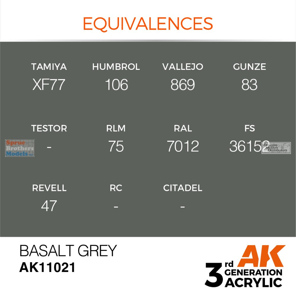 AKI011021 AK Interactive 3Gen Acrylic Paint 17ml - Basalt Grey