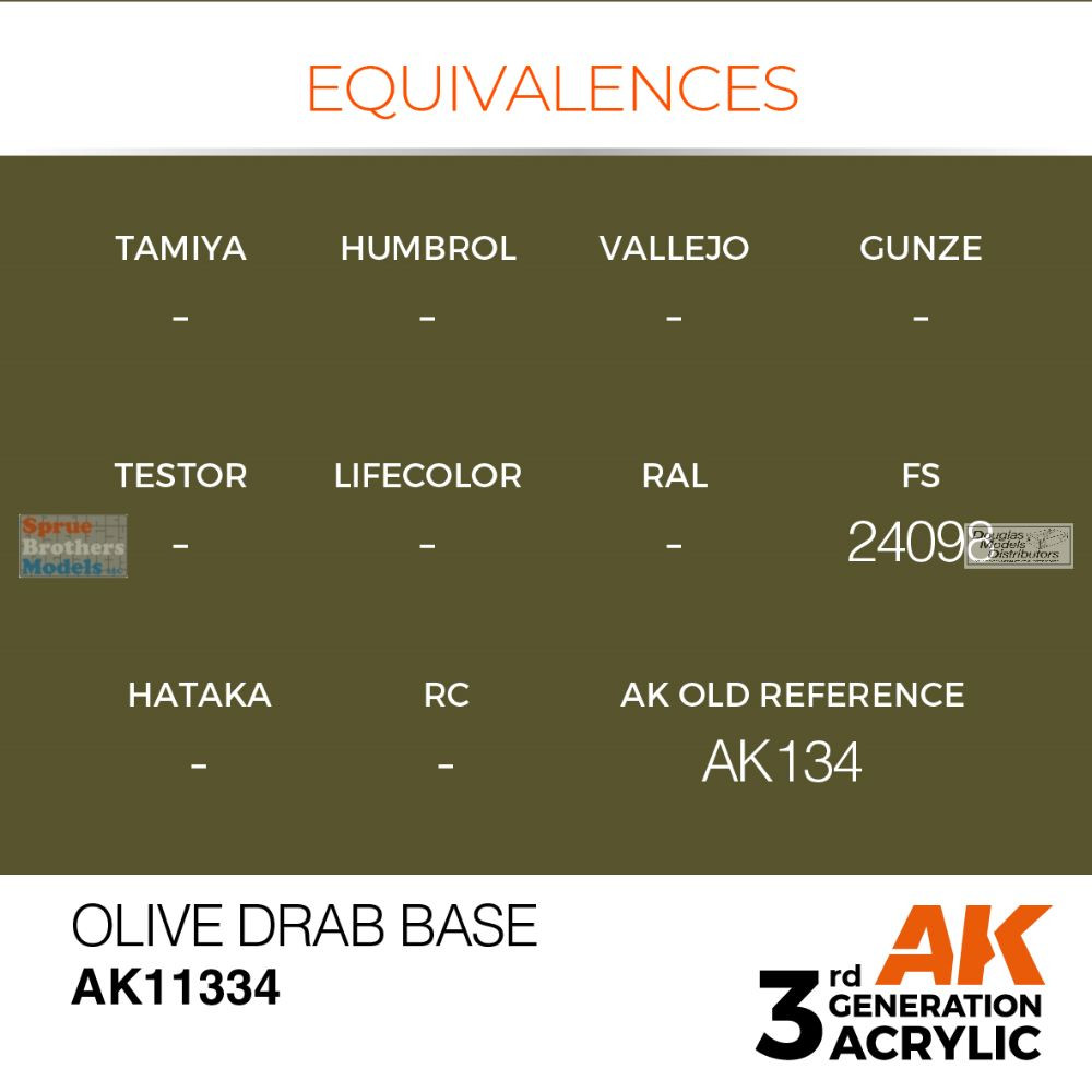 AKI011334 AK Interactive 3Gen Acrylic Paint 17ml - Olive Drab Base