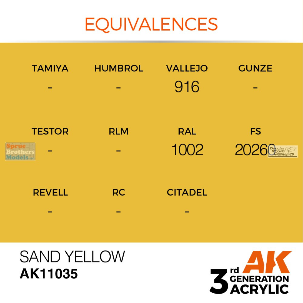 AKI011035 AK Interactive 3Gen Acrylic Paint 17ml - Sand Yellow