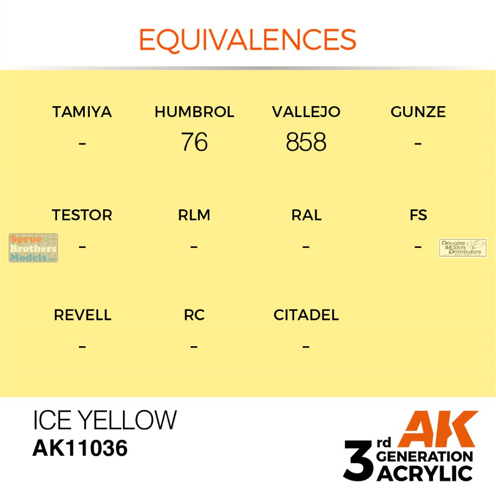 AKI011036 AK Interactive 3Gen Acrylic Paint 17ml - Ice Yellow