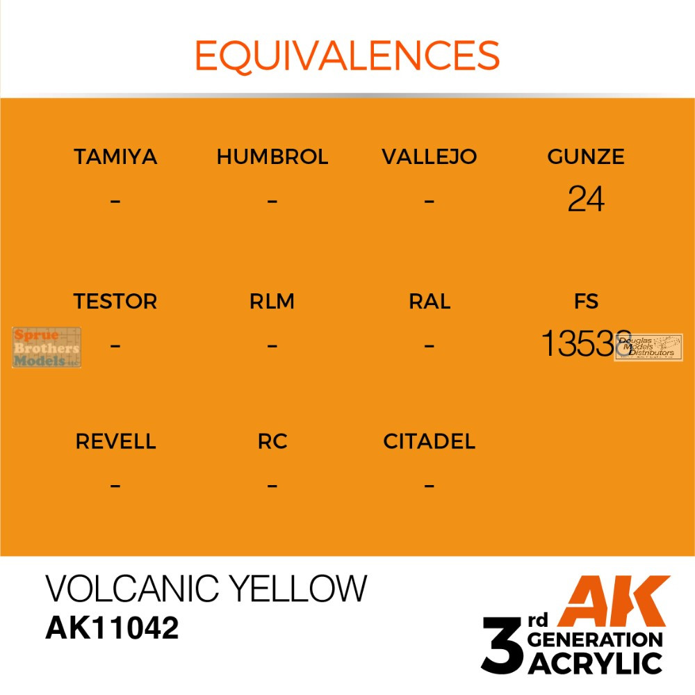 AKI011042 AK Interactive 3Gen Acrylic Paint 17ml - Volcanic Yellow