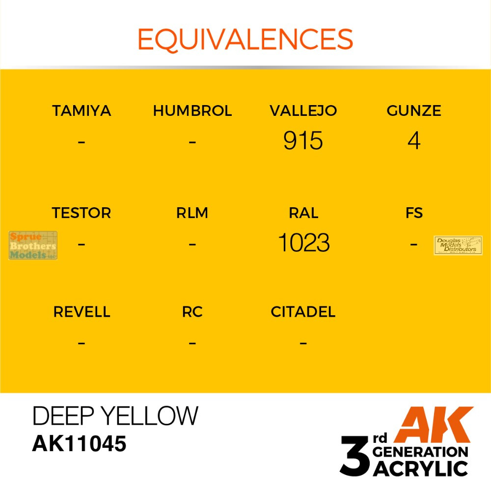 AKI011045 AK Interactive 3Gen Acrylic Paint 17ml - Deep Yellow