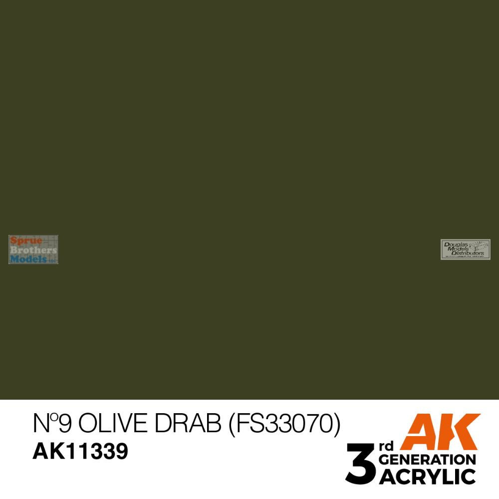 AKI011339 AK Interactive 3Gen Acrylic Paint 17ml - No 9 Olive Drab