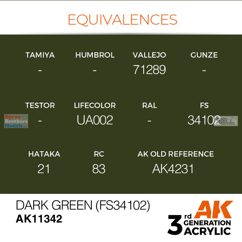 AKI011342 AK Interactive 3Gen Acrylic Paint 17ml - Dark Green