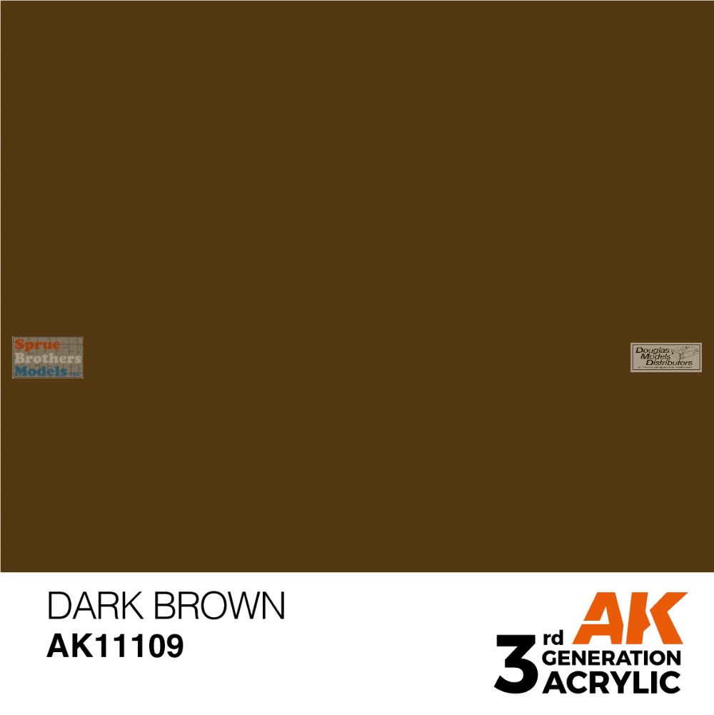 AKI011109 AK Interactive 3Gen Acrylic Paint 17ml - Dark Brown